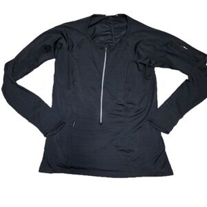 Athleta Black Half Zip Long Sleeve Performance Athletic Top Women's Large
